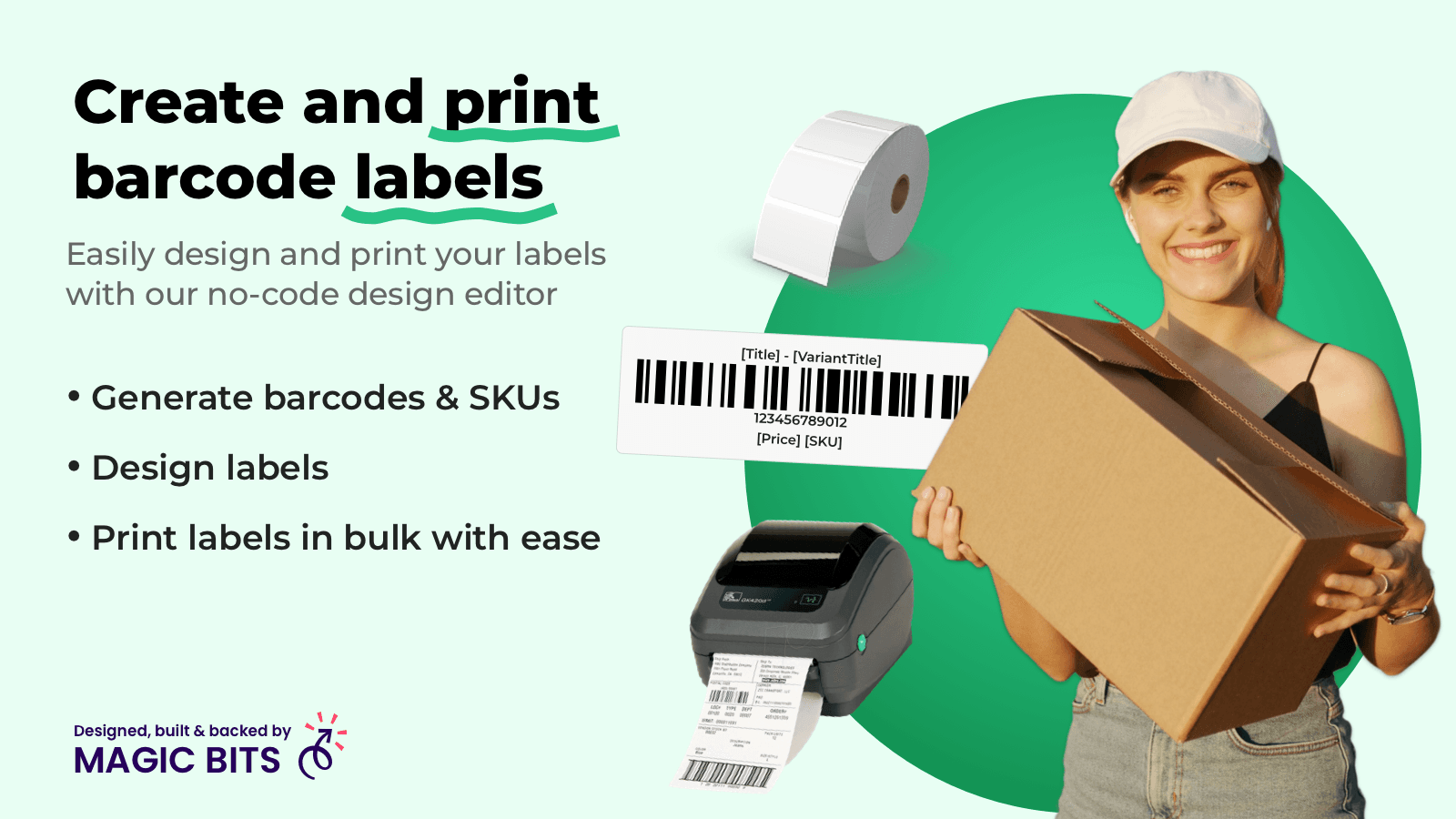 Print labels, generate barcode
