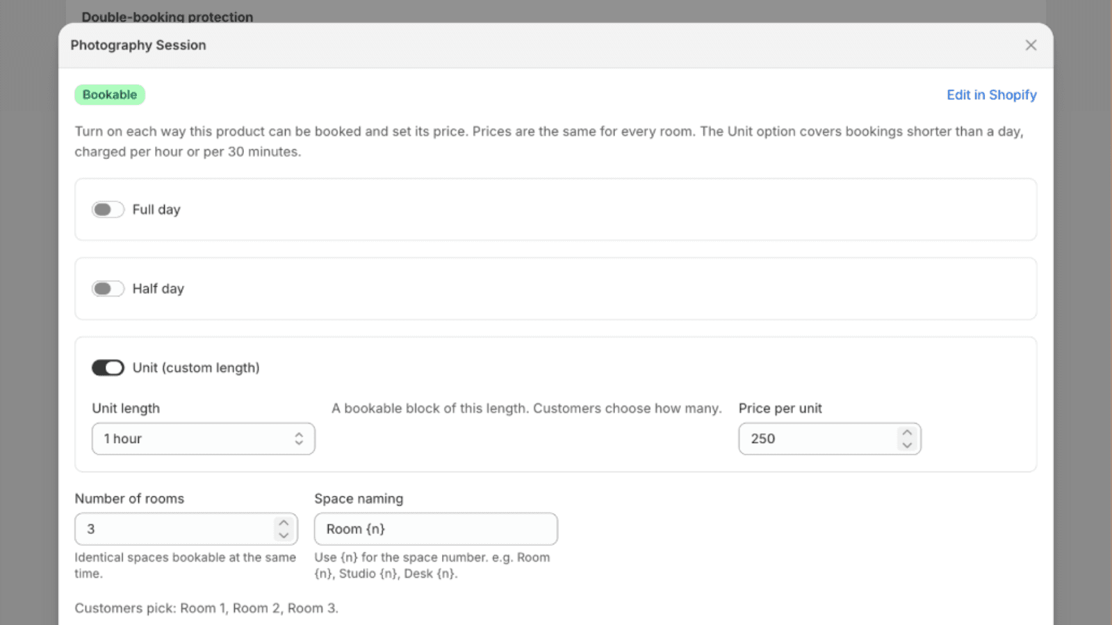 Transform products into bookable events and spaces