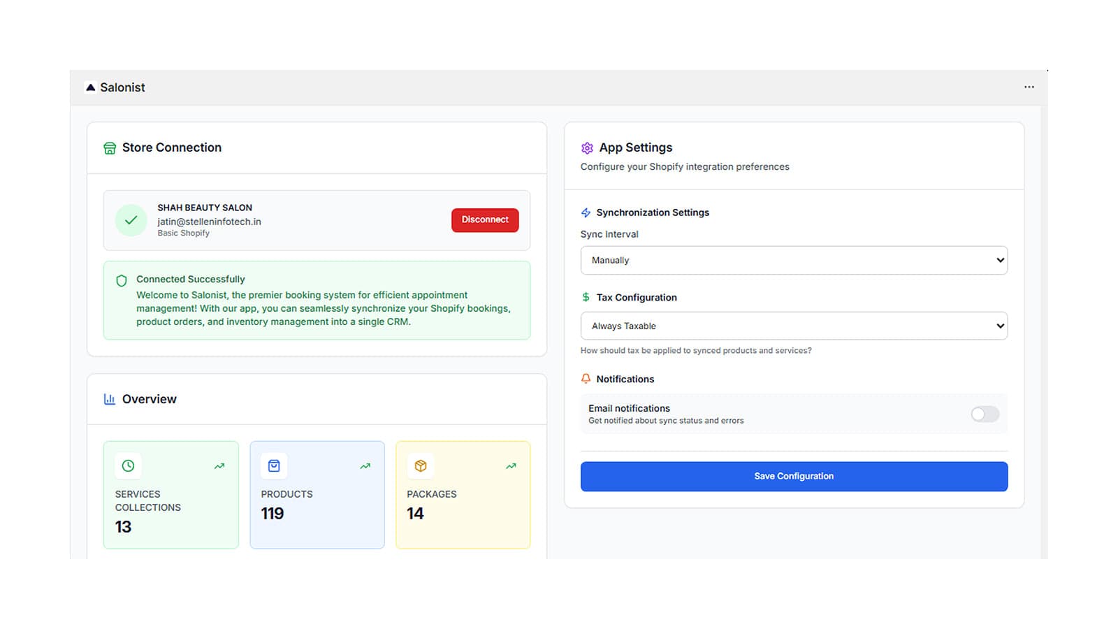 Salon and spa booking appointment system