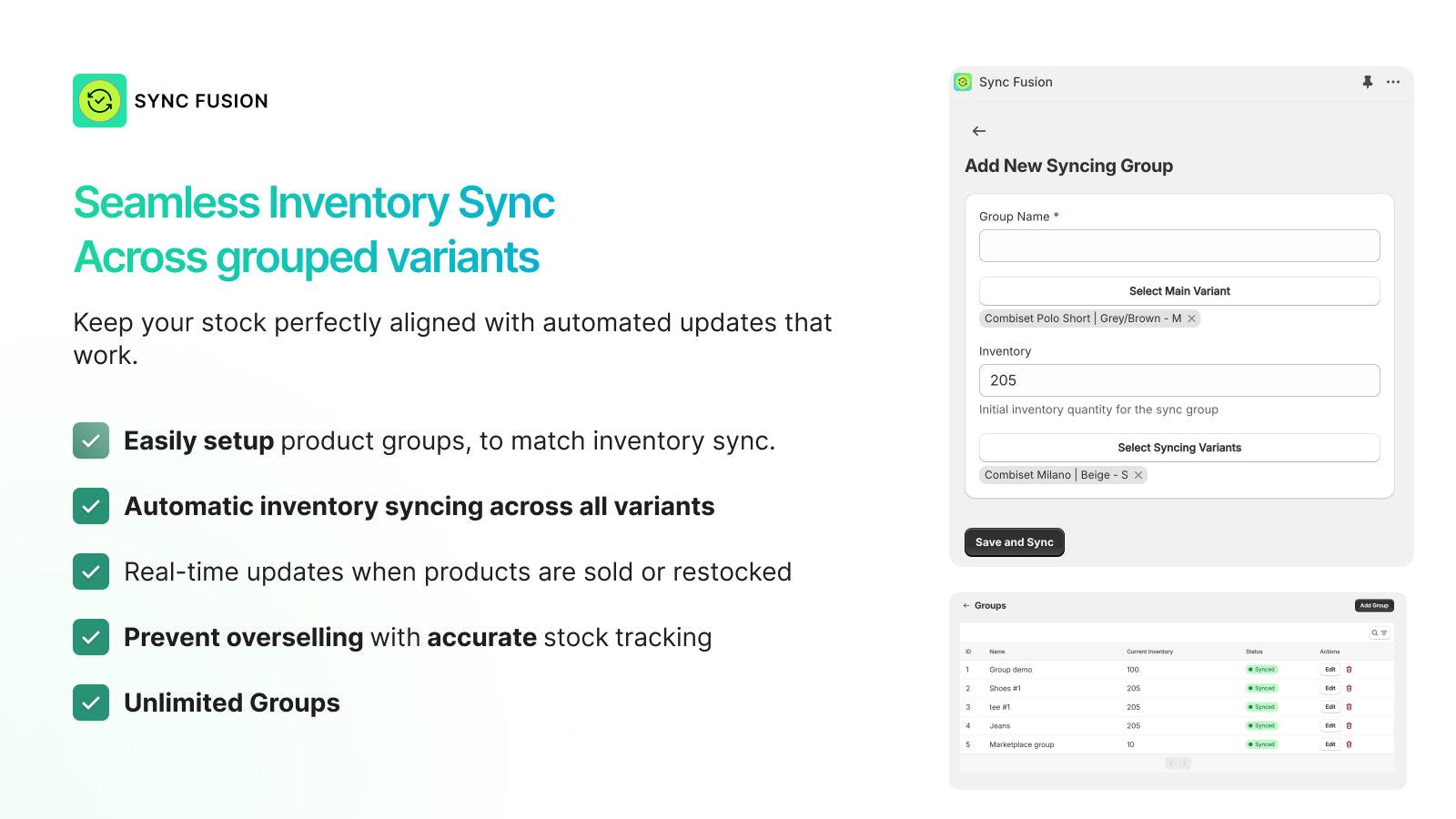 syncfusion - sync by variant group