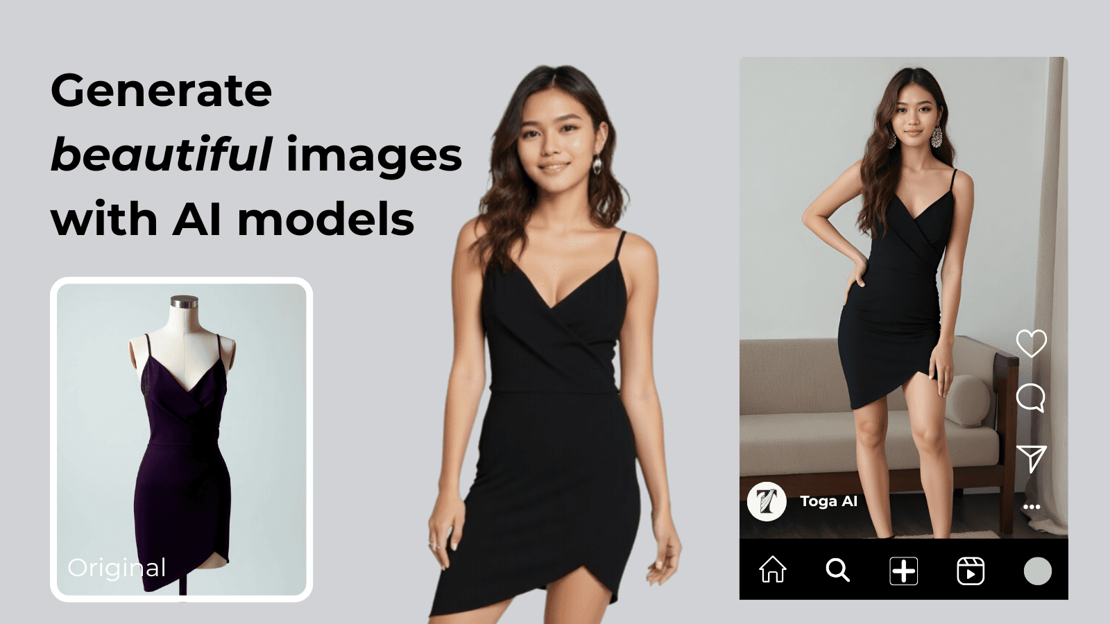 Transform flat fashion images into AI model photos