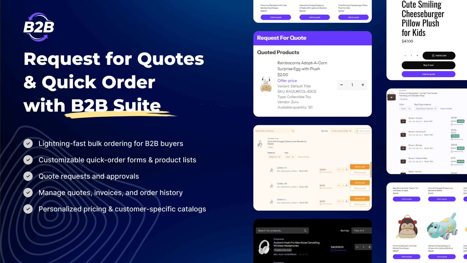 Allow wholesaler request a quote, quote widget & quick order