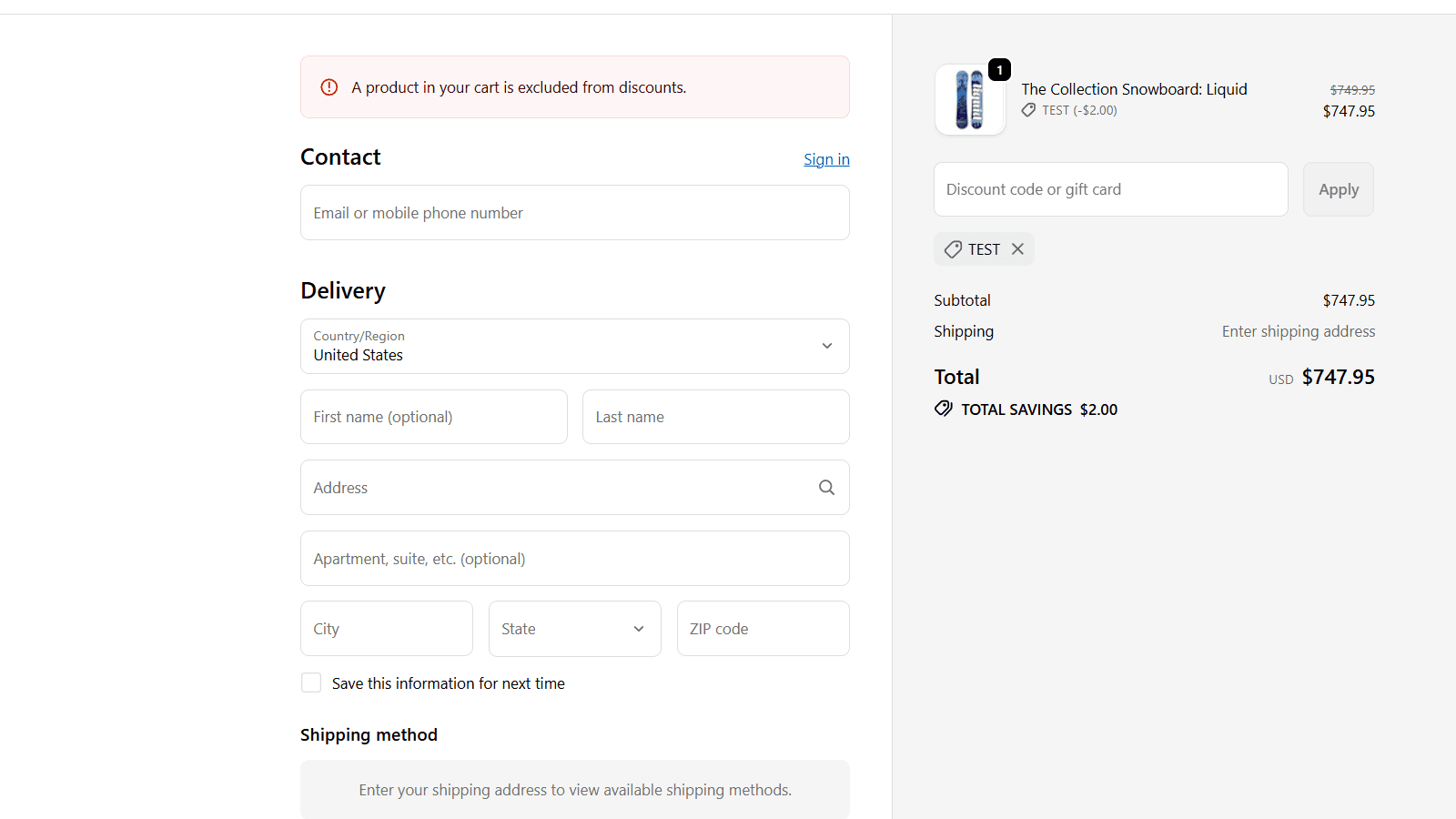 The App prevents Discounts on Protected Products