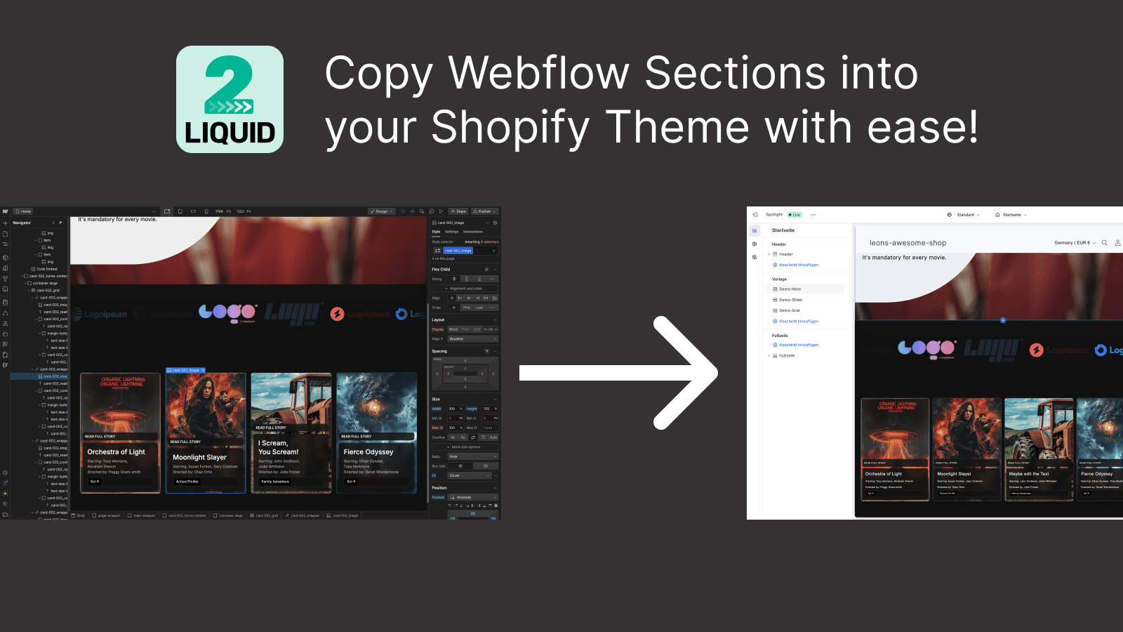 Convert Webflow Section into Shopify Theme Section