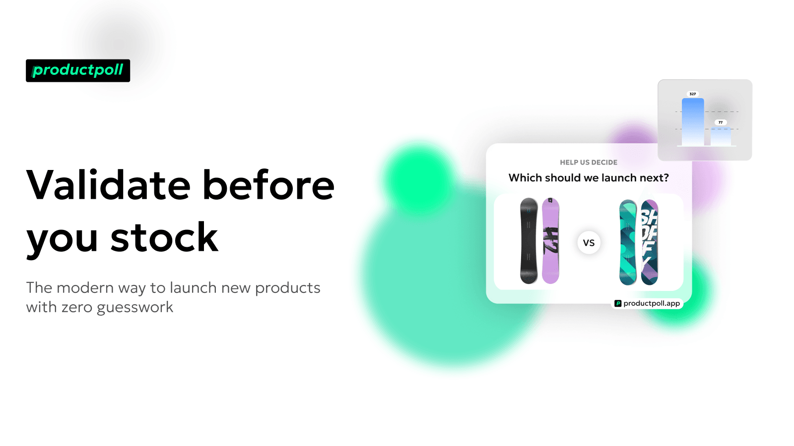 A pop up widget with two product options