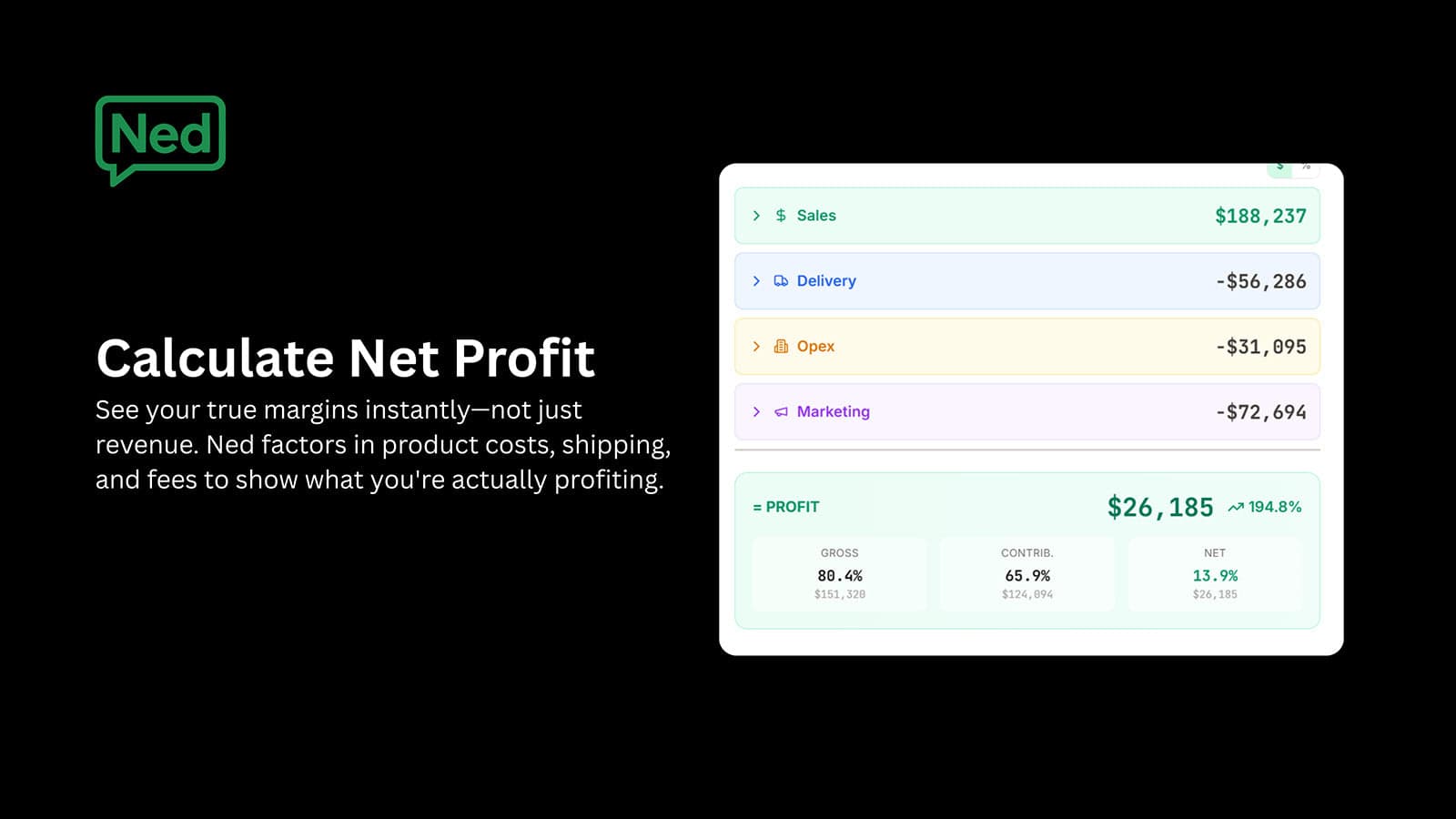 AI profit calculator showing true margins after costs