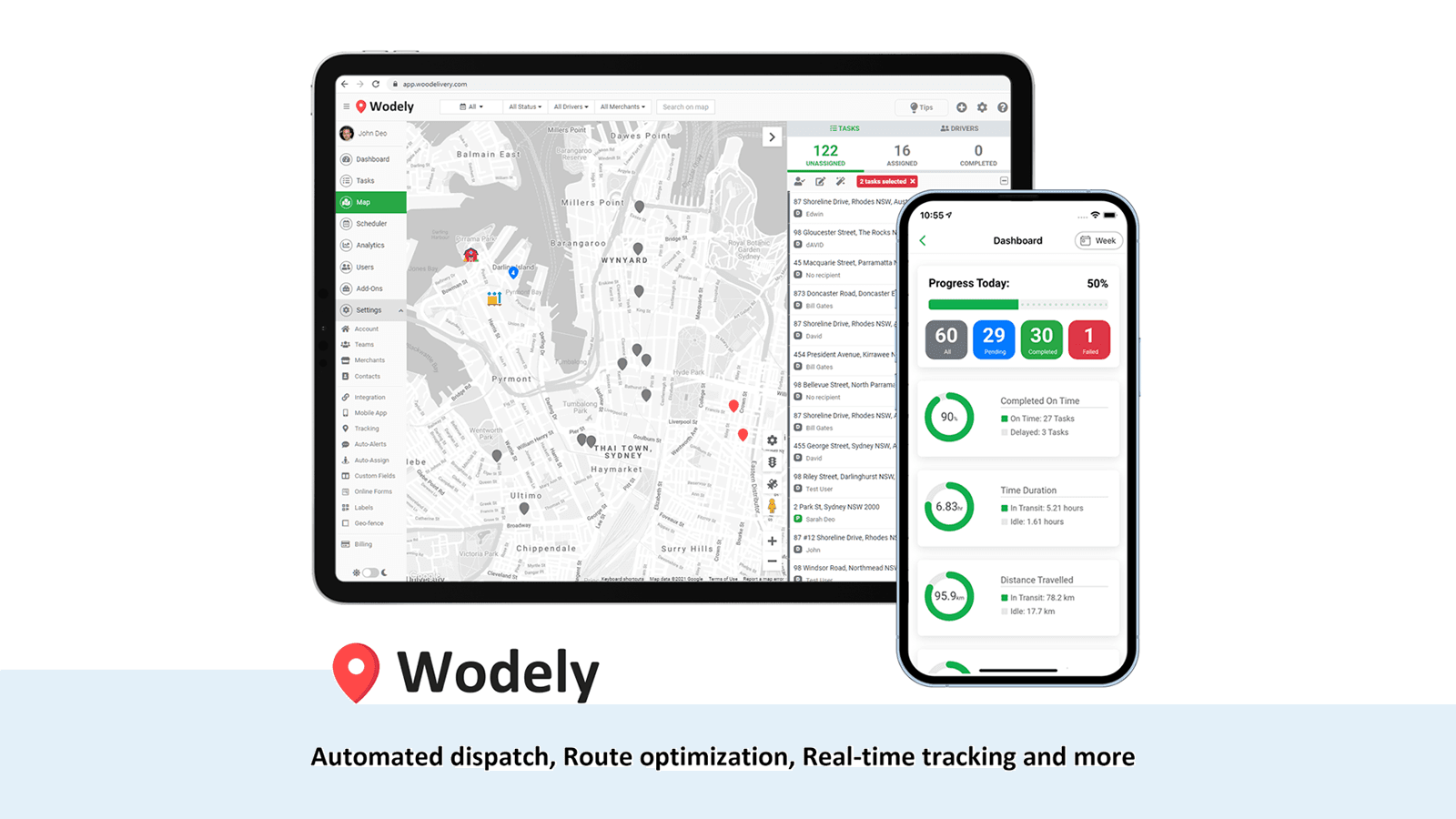 Automated dispatch, Route optimization, Real-time tracking