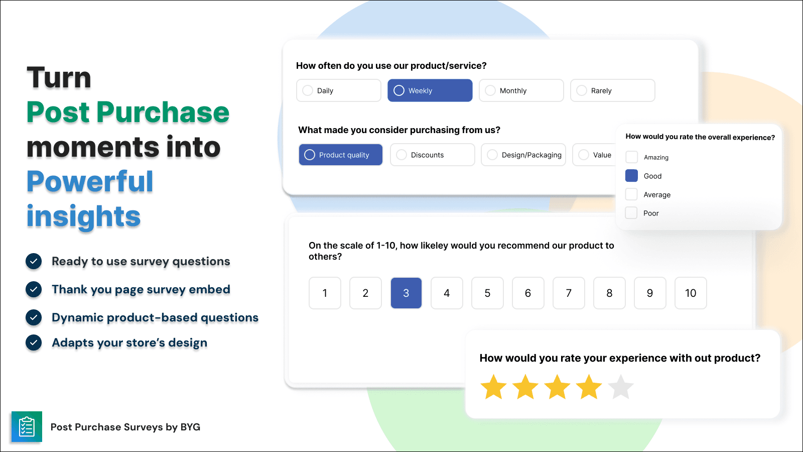 Create Post Purchase Survey surveys to boost sales