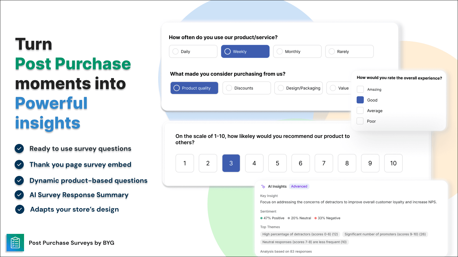 Create Post Purchase Survey surveys to boost sales