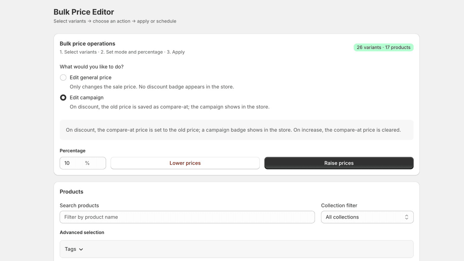 Delta: Bulk Price Editor