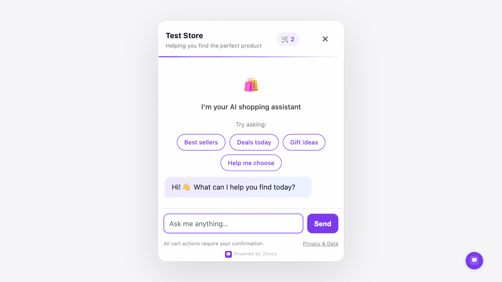 AI assistant guiding shoppers with smart suggestions
