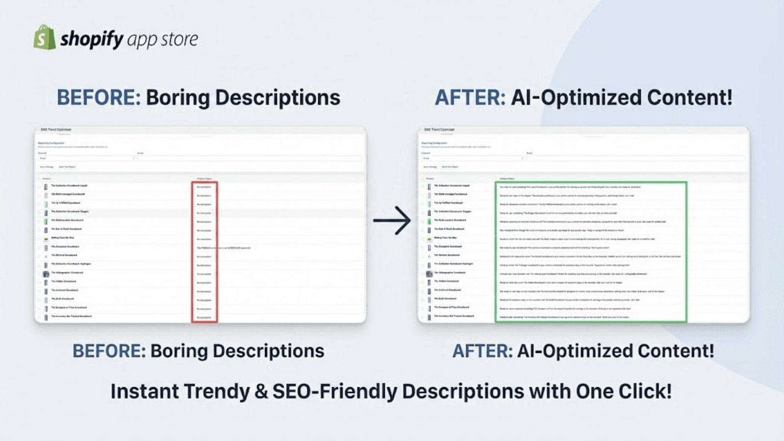 Boring Before & After, AI Optimized Content!