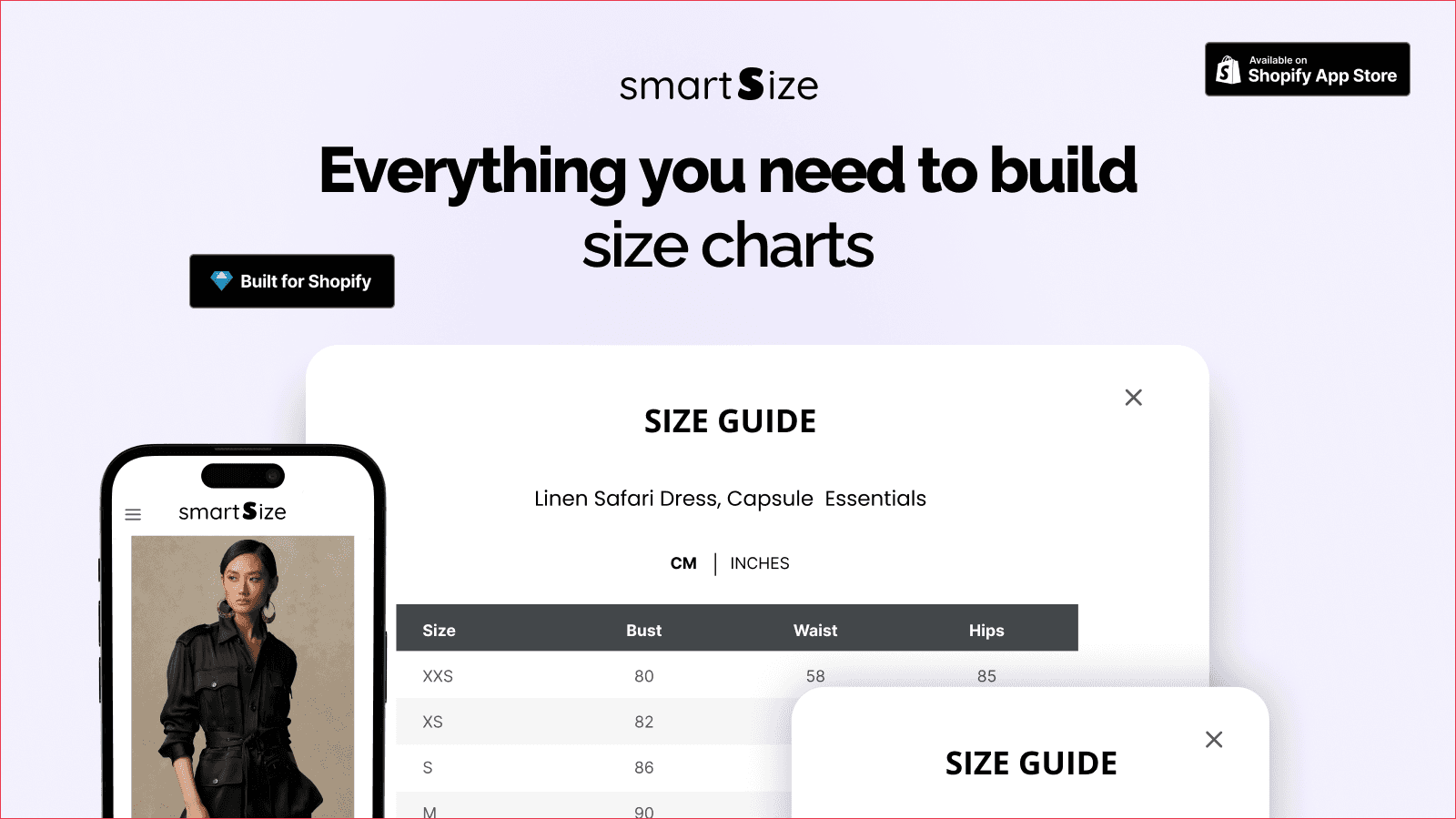 Build Shopify size charts easily with SmartSize app