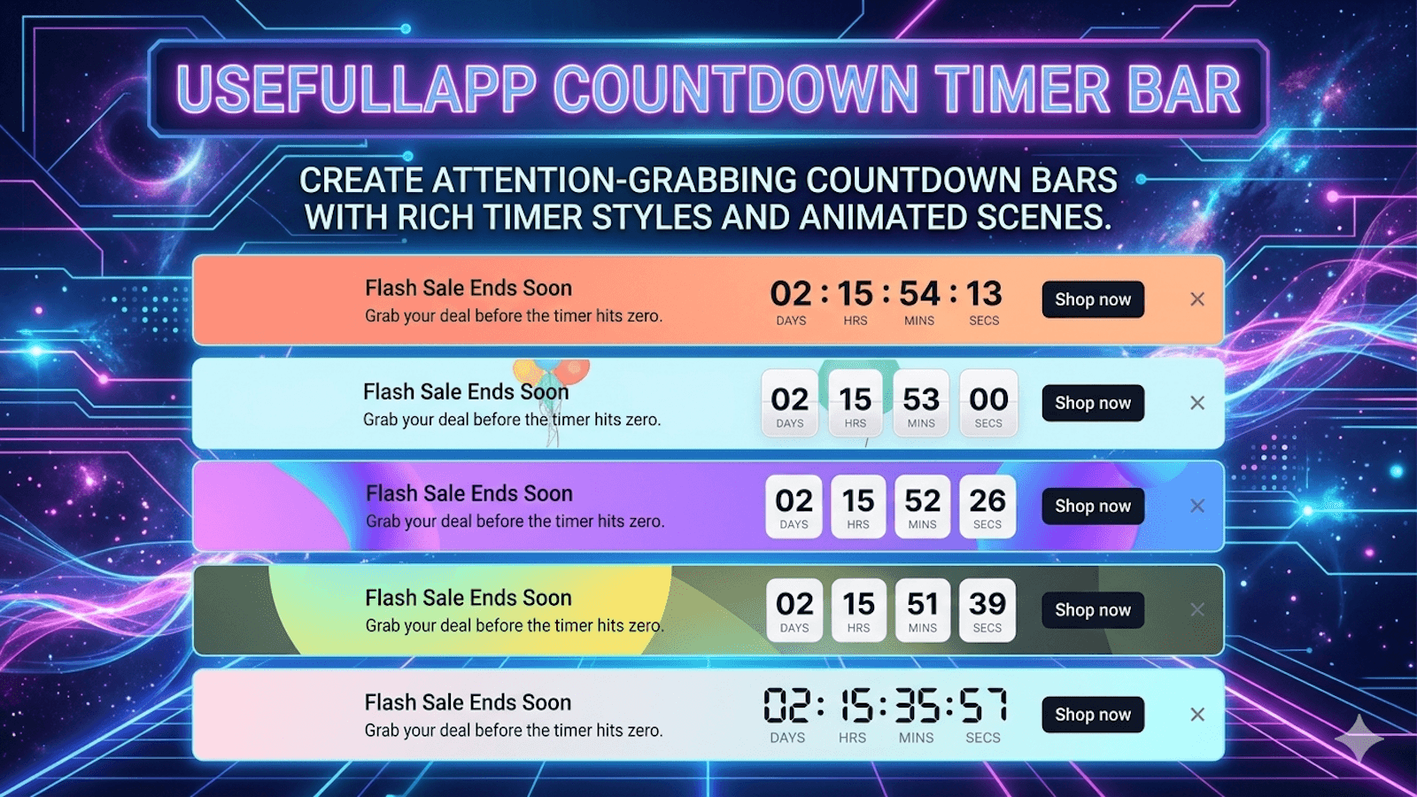 UsefullApp Countdown Timer Bar