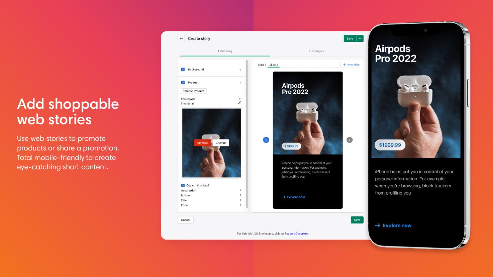 Add shoppable stories