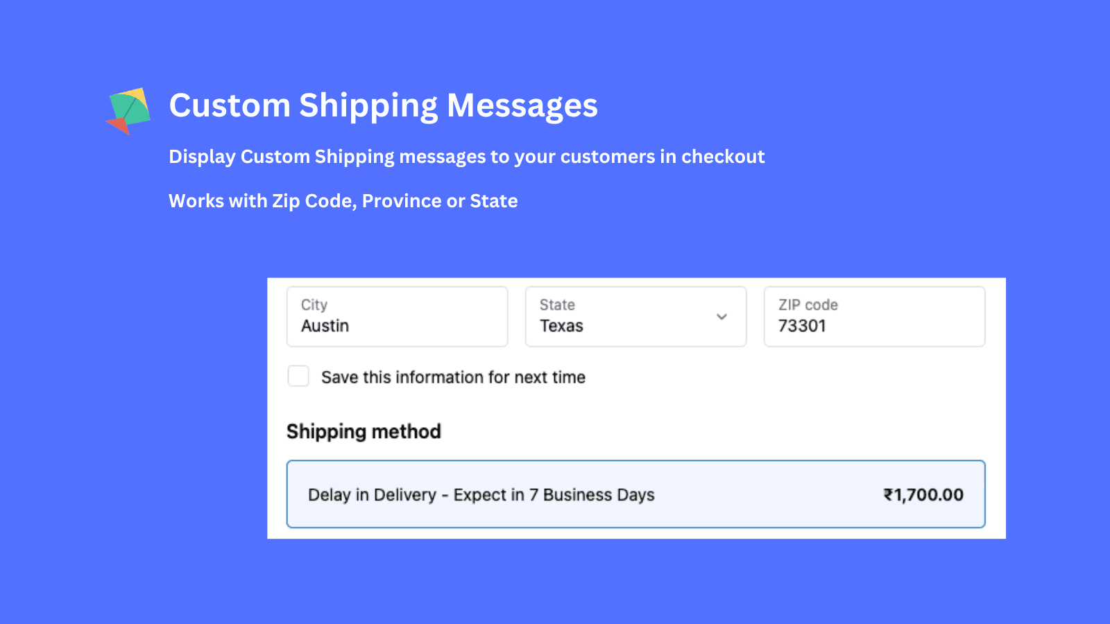 Custom Shipping Messages