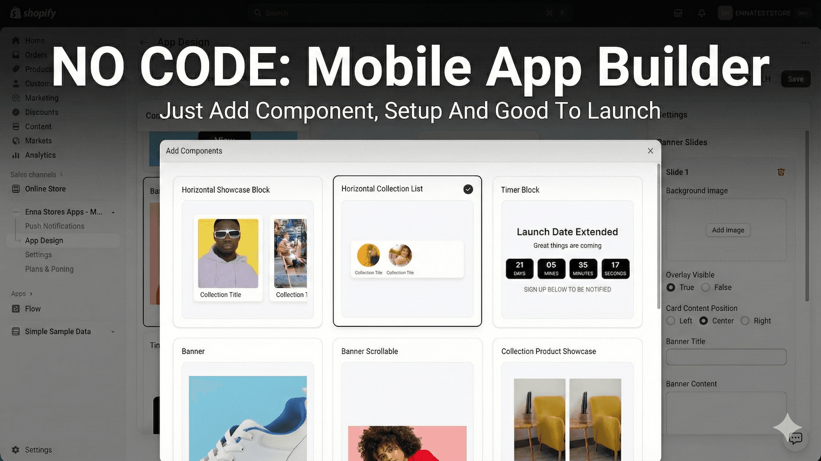 NO CODE: Mobile App Builder