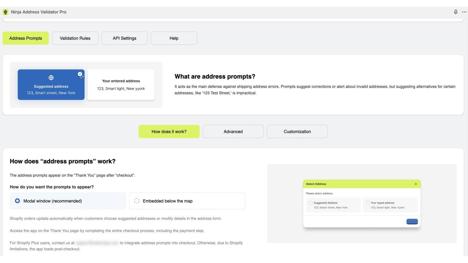 Address validator pro main screen