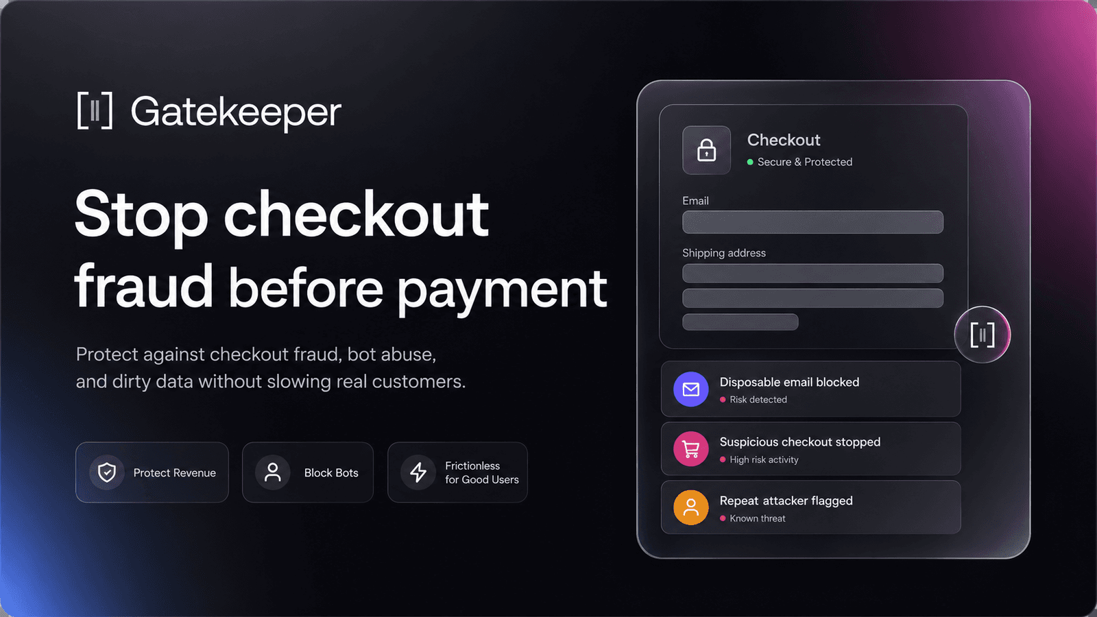 Checkout fraud and bot protection for online stores