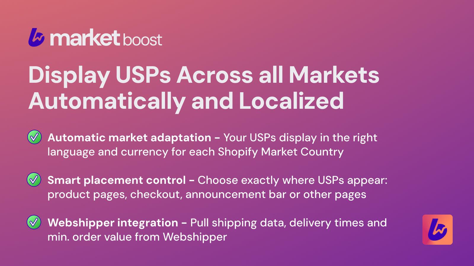 Apply USPs across Shopify Markets with Webshipper integration