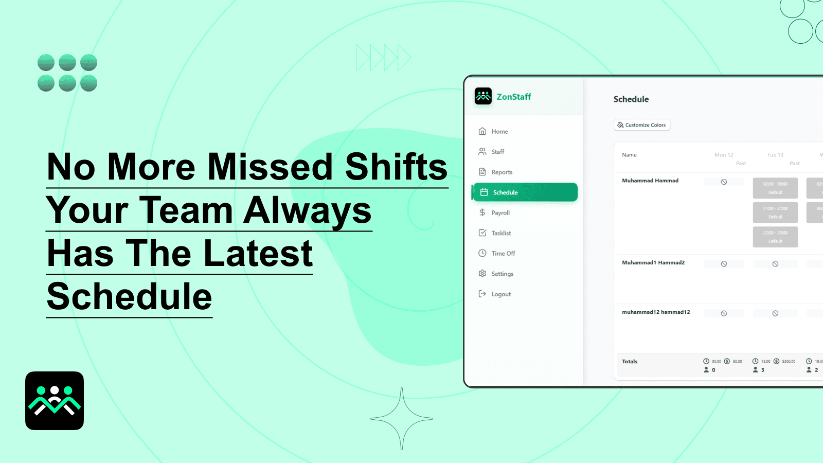 zon mange pos staff permission and easy team.