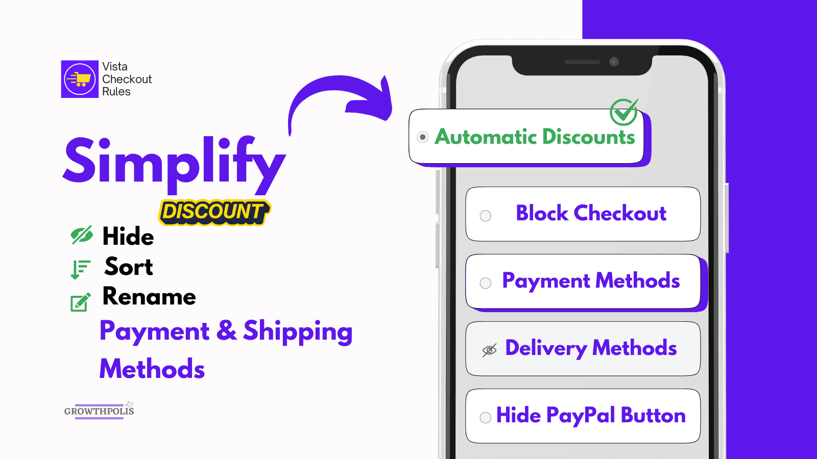 Automatic Discounts, Hide, Rename, Sort Payment & Shipping Rates