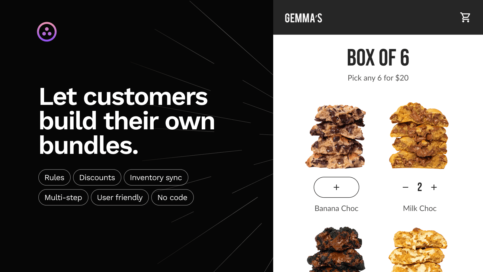 Let customers build their own bundles, mobile design