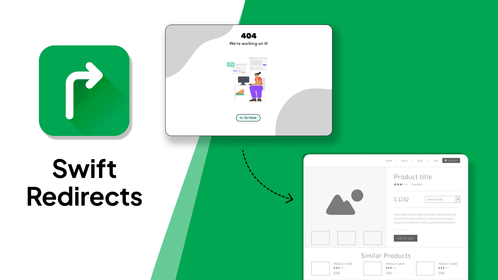 Easily manage your 404 pages with our Swift Redirects App
