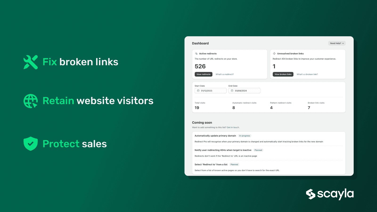 use 301 redirects to fix 404 broken links and protect SEO rank