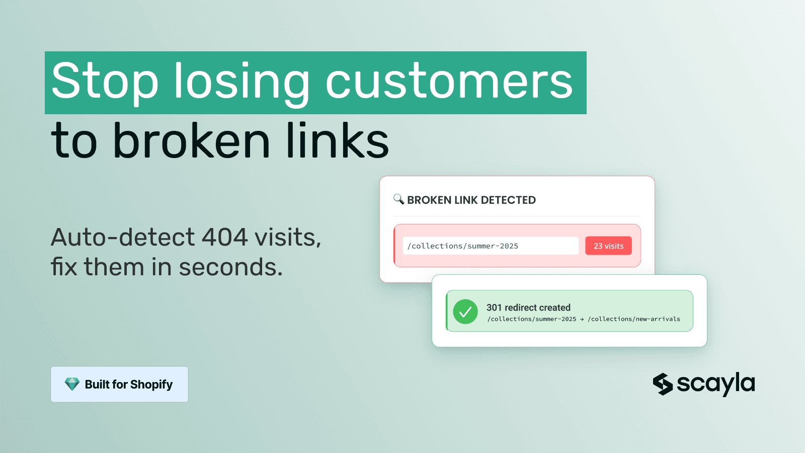 use 301 redirects to fix 404 broken links and protect SEO rank