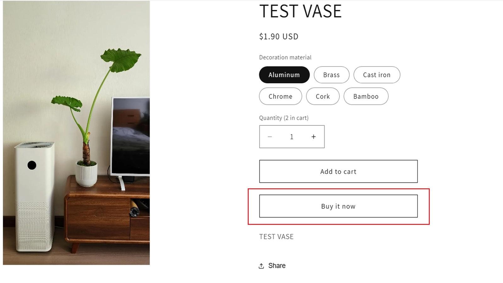 Buy it now button preview