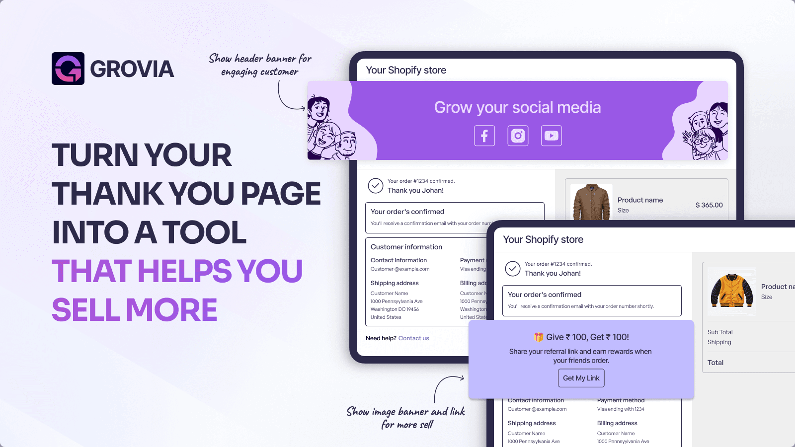 Grovia: Thank You Page