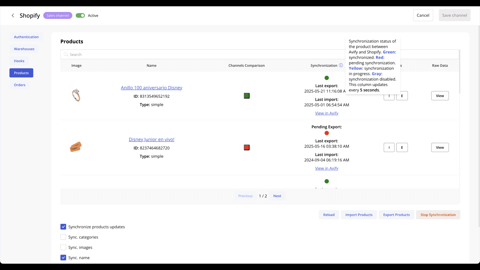 Avify and Shopify products