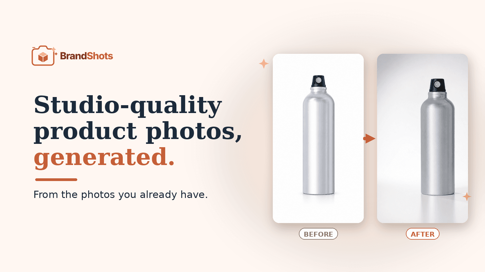 Product photo turned into a clean studio shot with BrandShots