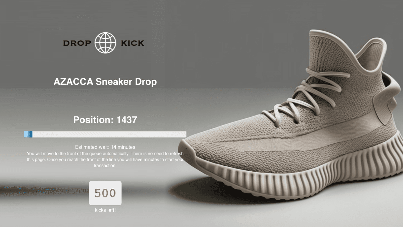 Sneaker drop waiting room