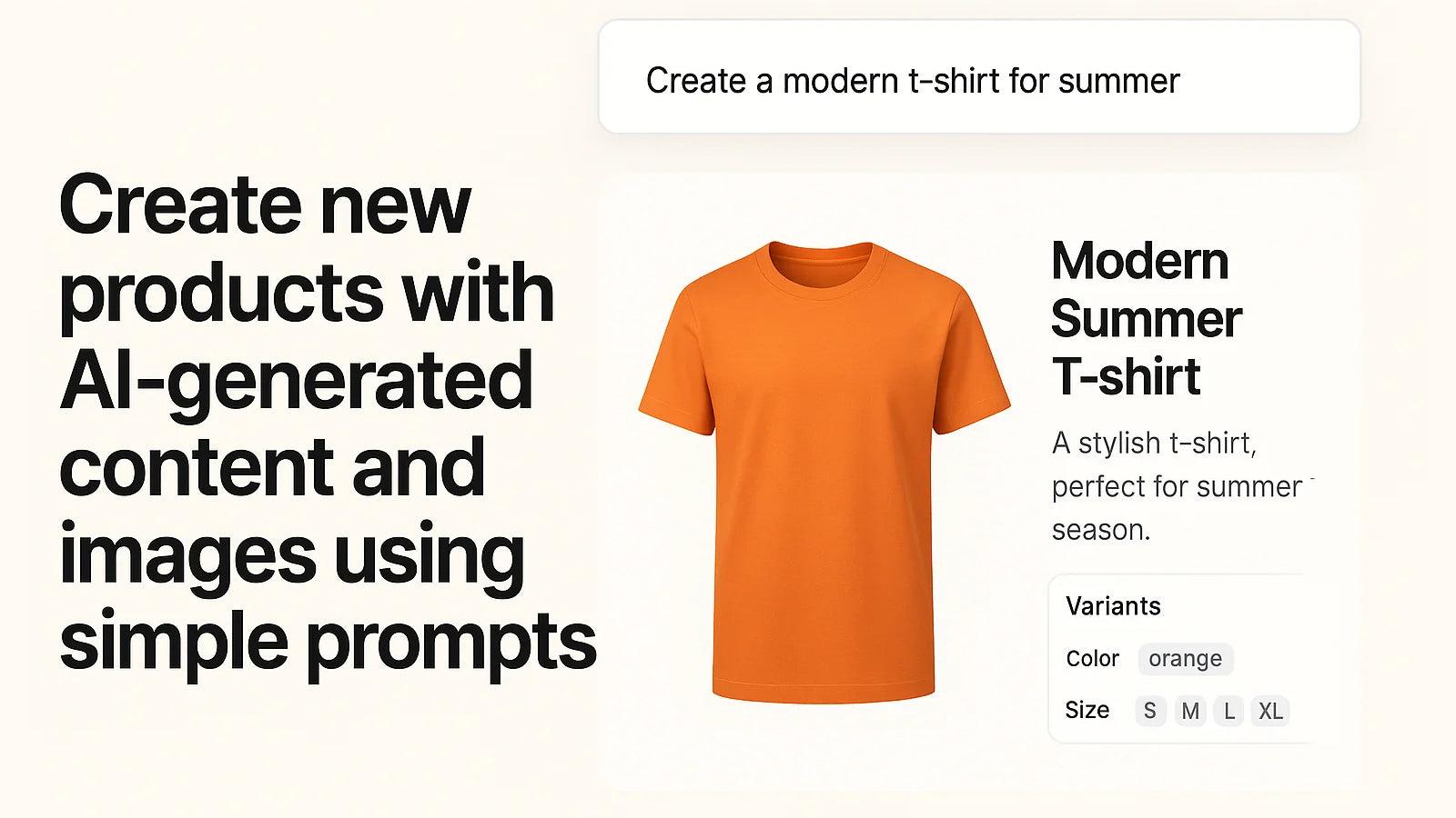 AI-generated product images and auto-filled descriptions