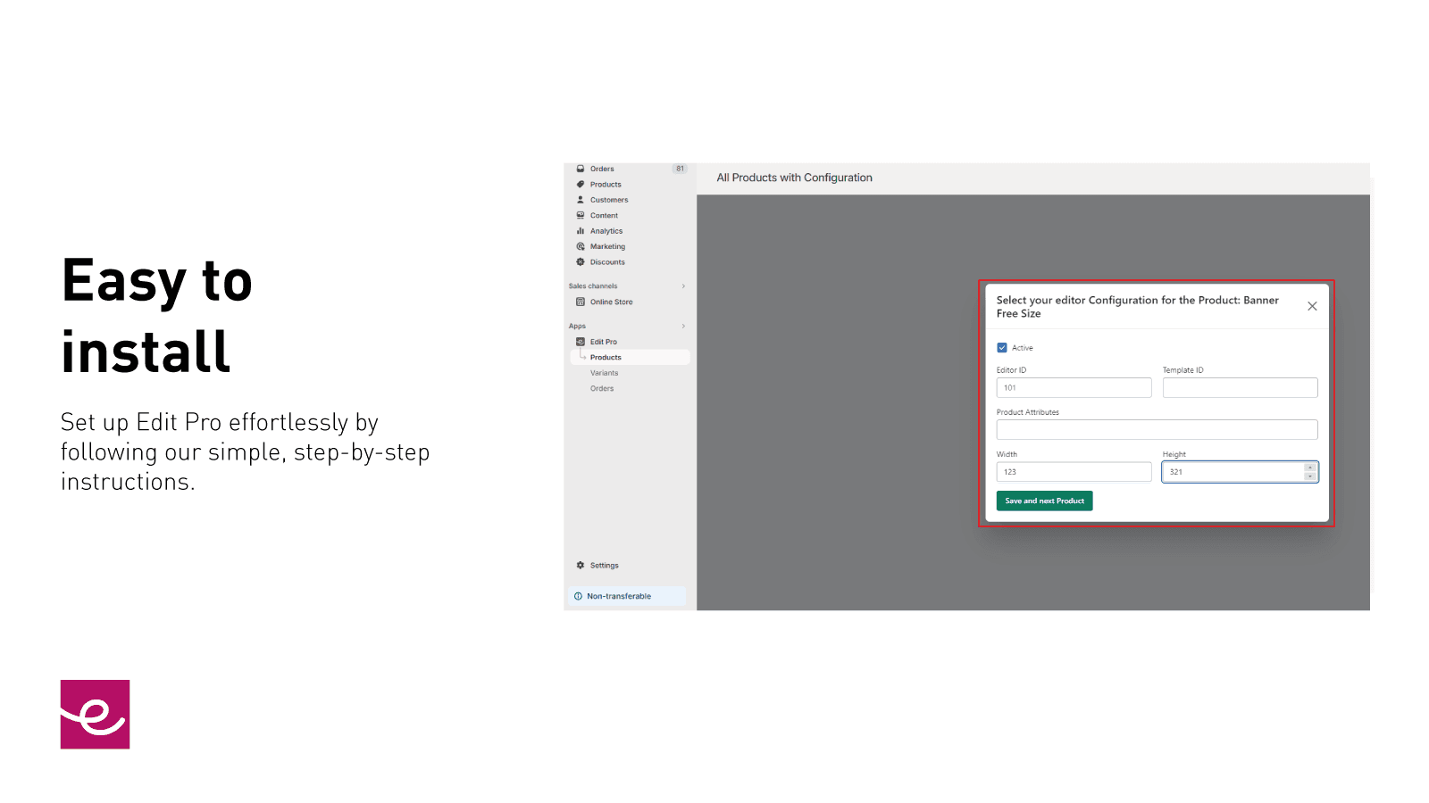 how to setup product configuration