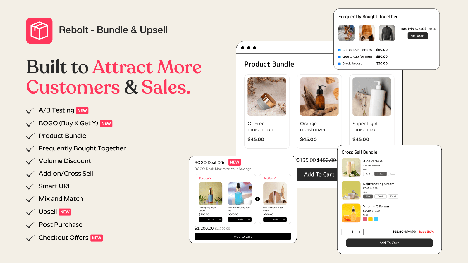 Shopify bundles and discounts app to boost AOV and sales.