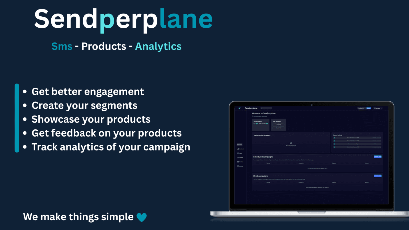 Poster for Sendperplane app for analytics