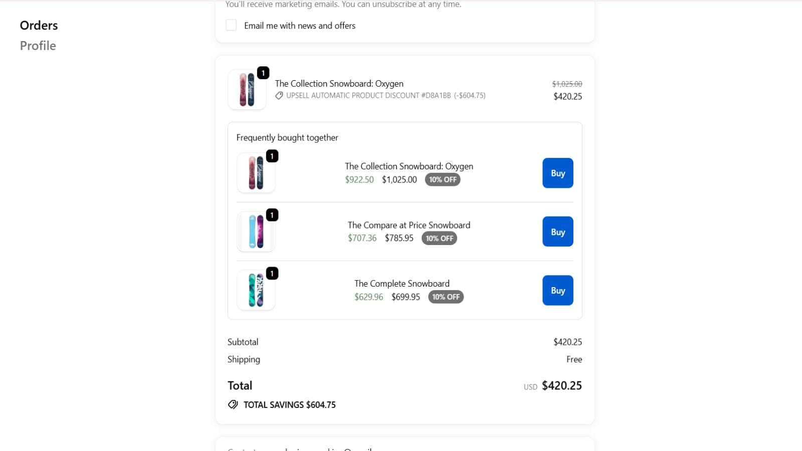 Display the post purchase widget on the order status page.