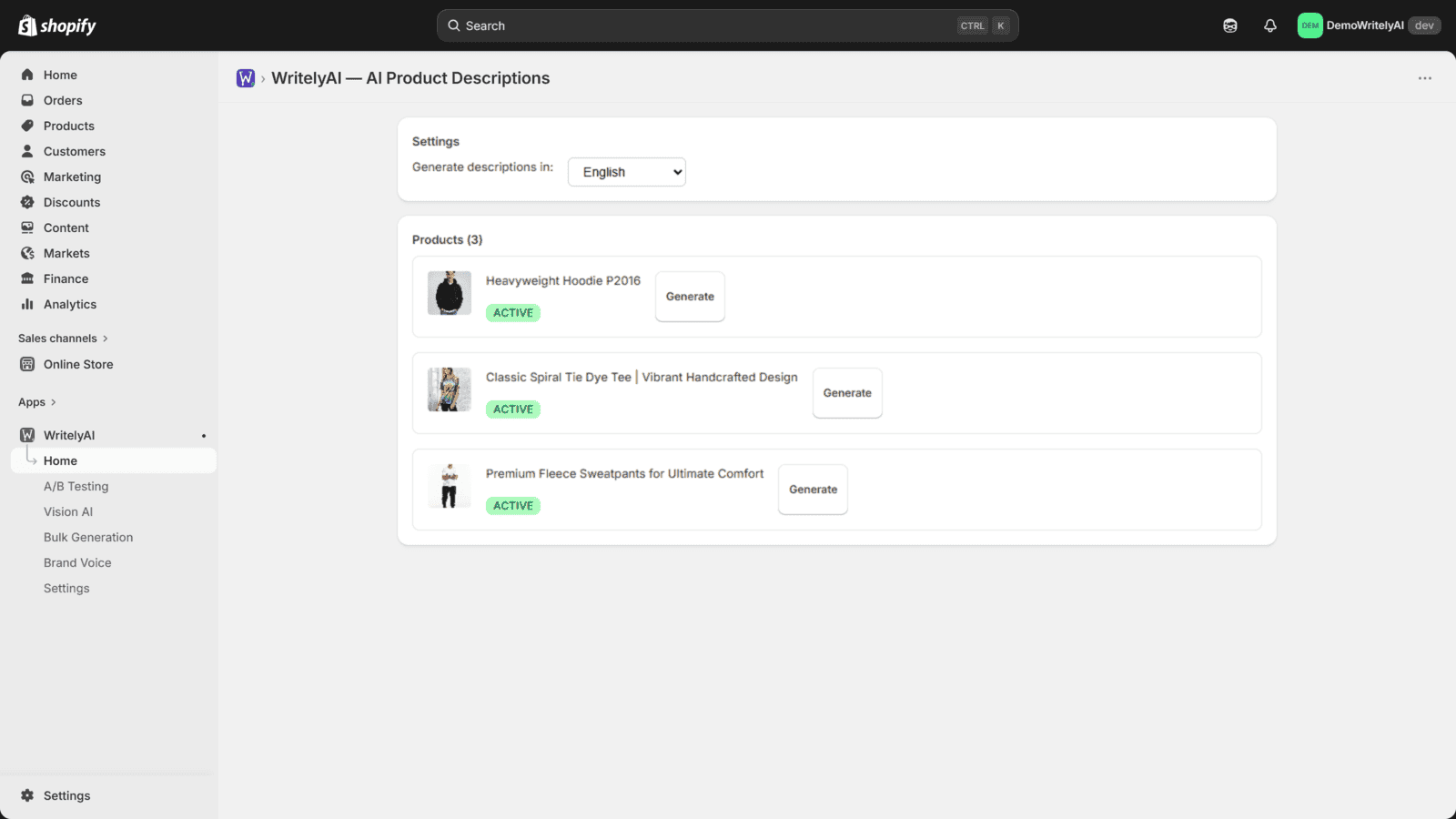 Home page