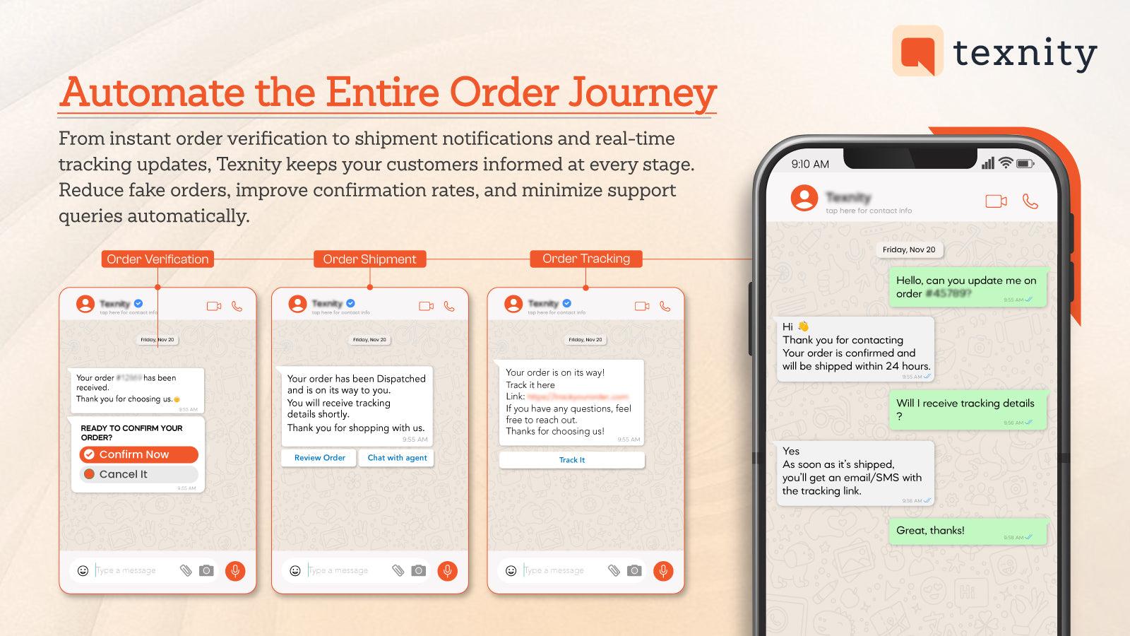 Real time order updates by WhatsApp
