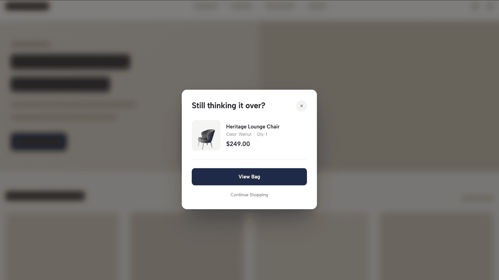 Popup cart for Resurface