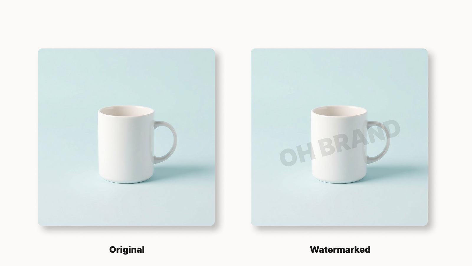 Shopify product image watermark before and after preview