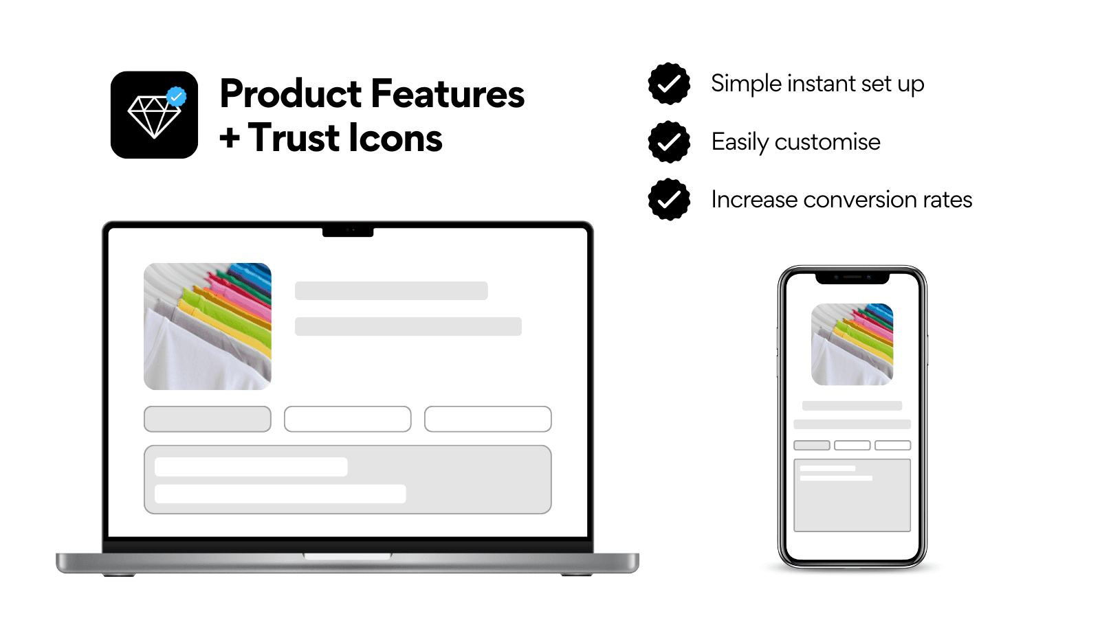 Product Features + Trust Icons