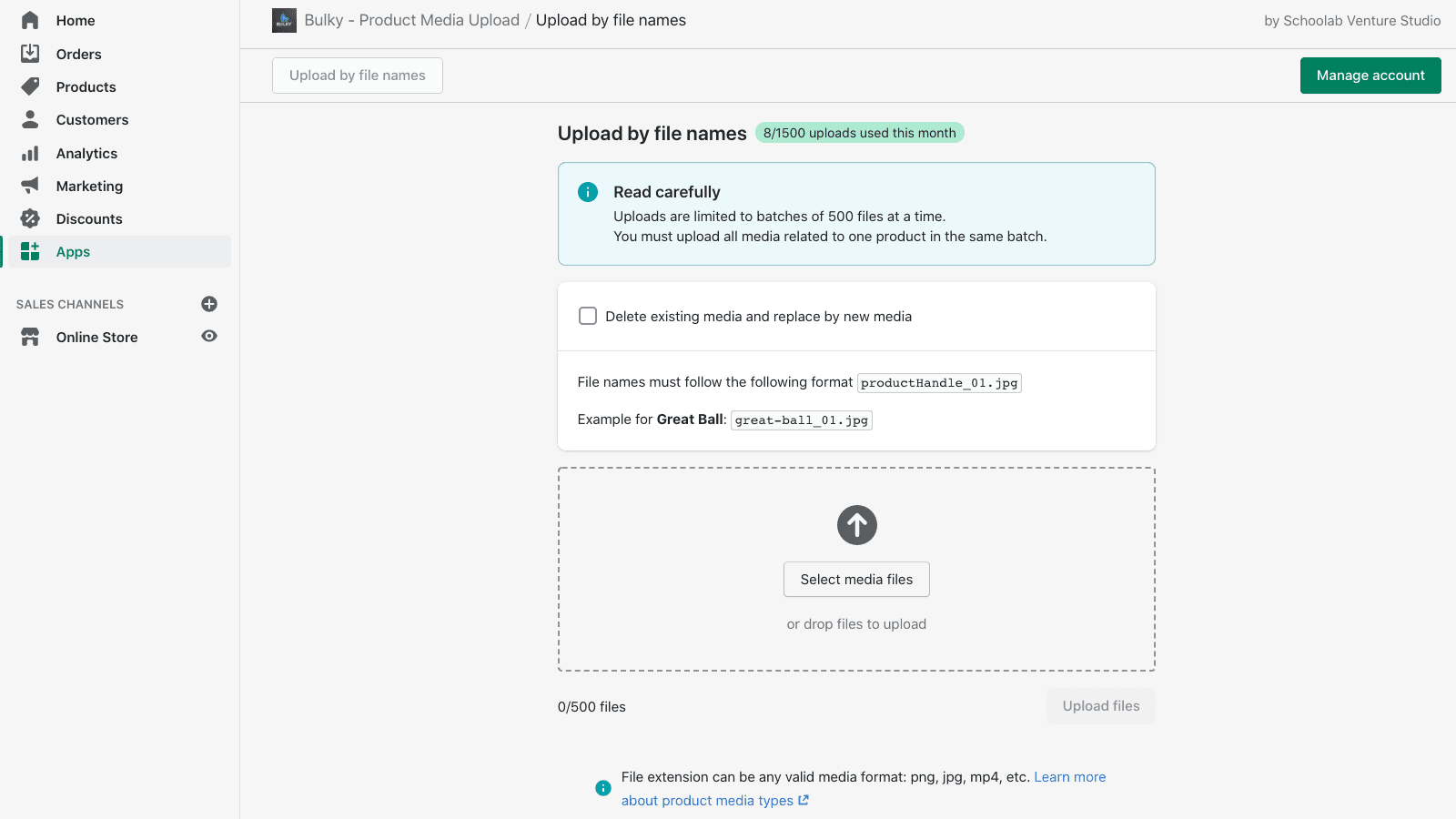 Upload all media in bulk
