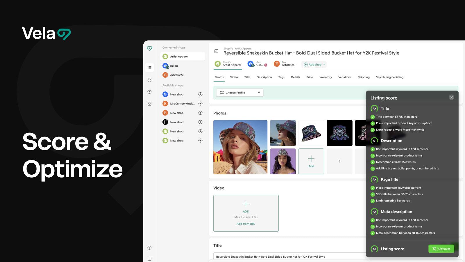 Analyze and optimize listing scores with AI