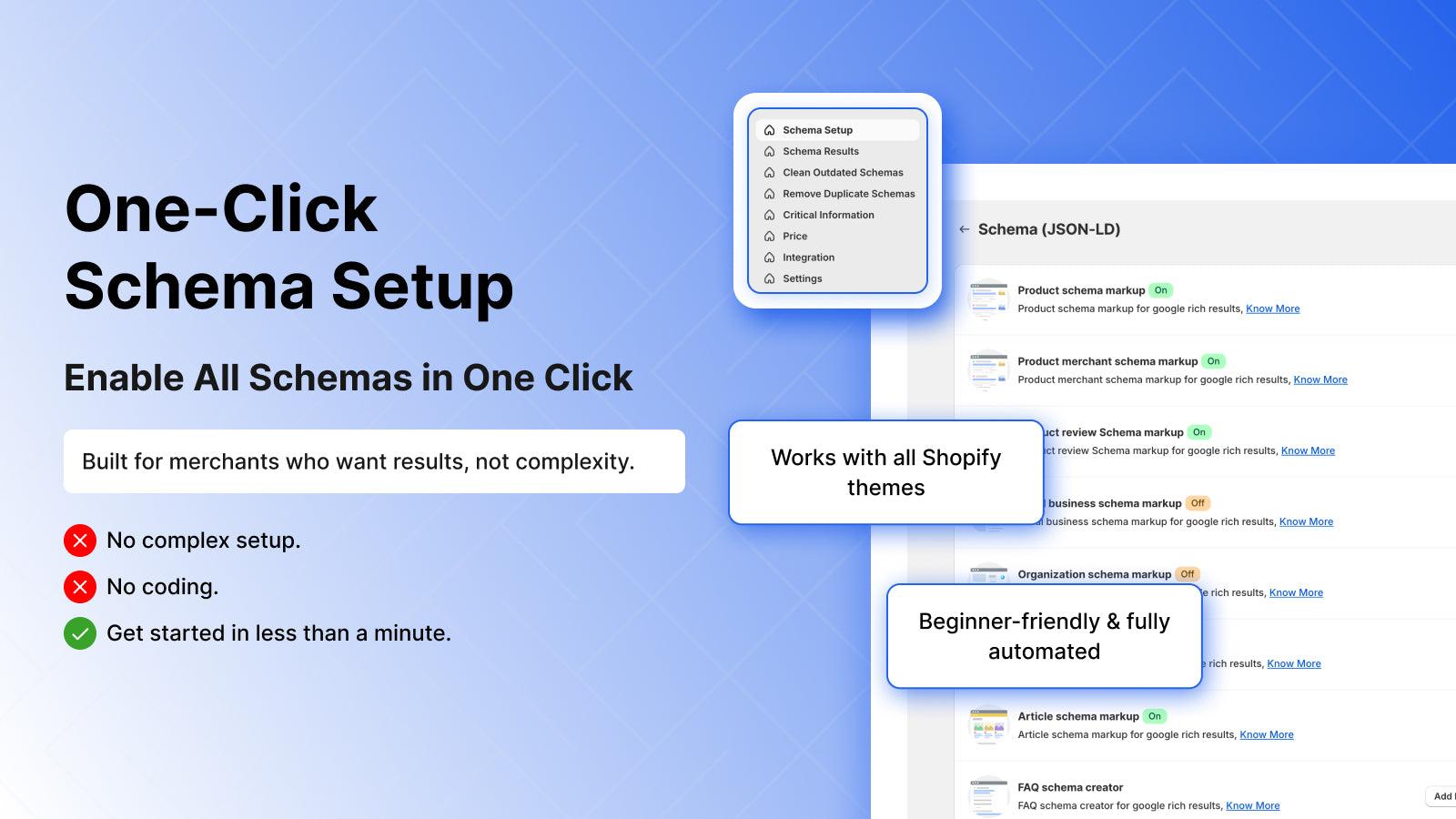 Webrex SEO Schema App one-click JSON-LD setup for Shopify