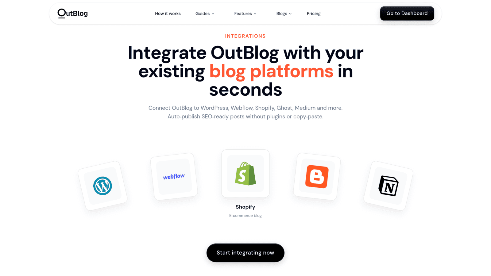 Connect Outblog with Shopify and other blog platforms