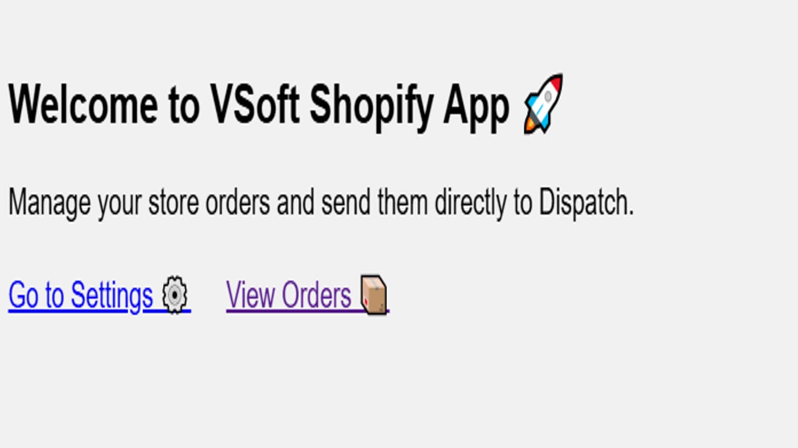 main page of the app